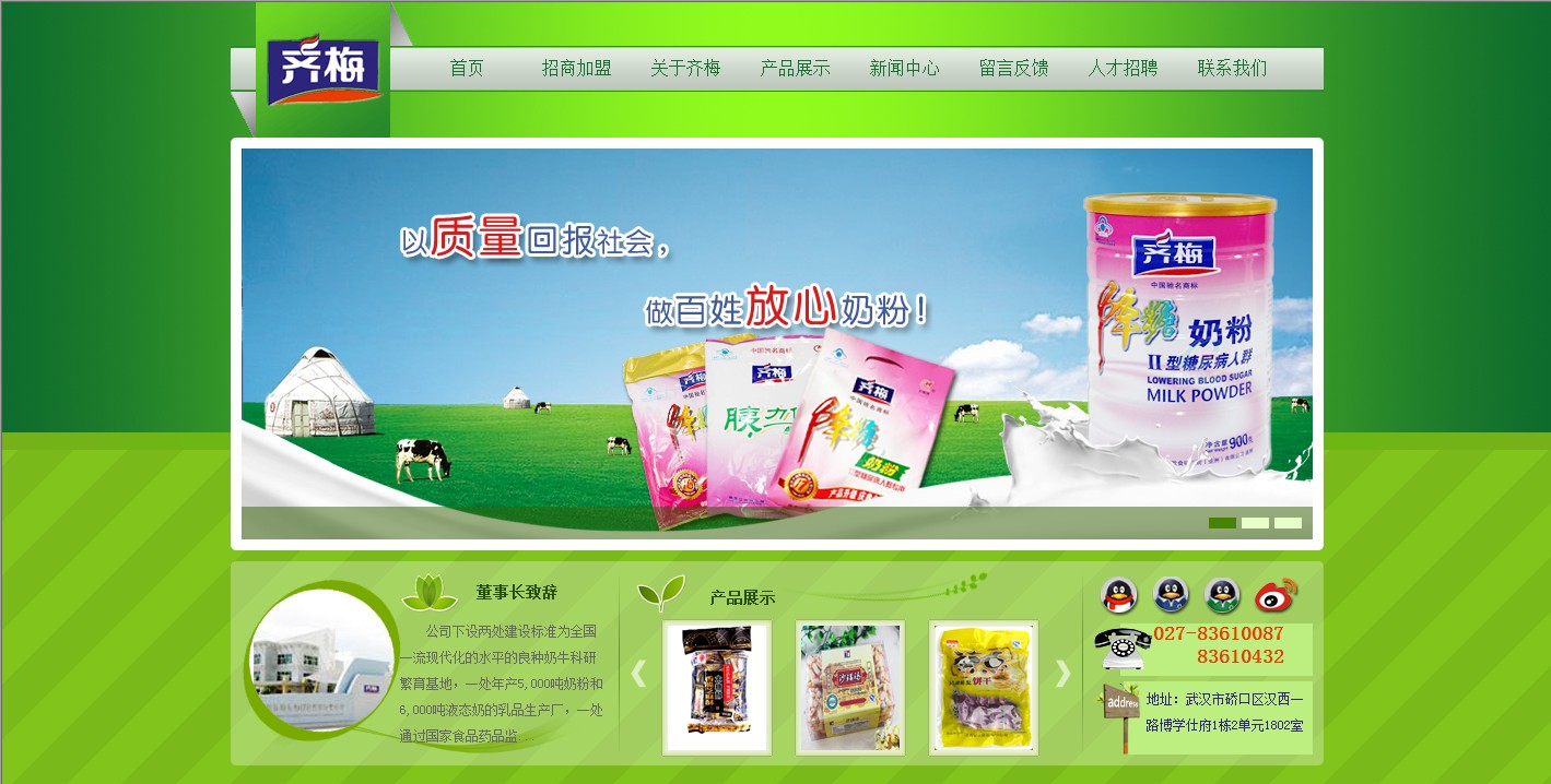 武汉网站建设-武汉齐梅食品有限责任公司
